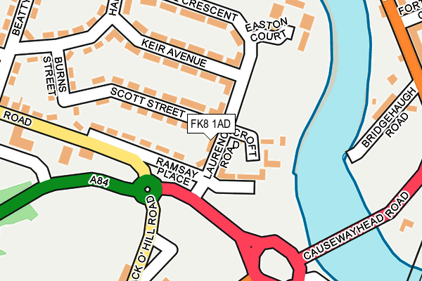 FK8 1AD map - OS OpenMap – Local (Ordnance Survey)