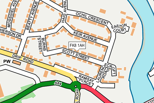 FK8 1AH map - OS OpenMap – Local (Ordnance Survey)