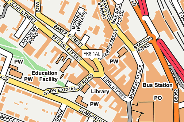 FK8 1AL map - OS OpenMap – Local (Ordnance Survey)