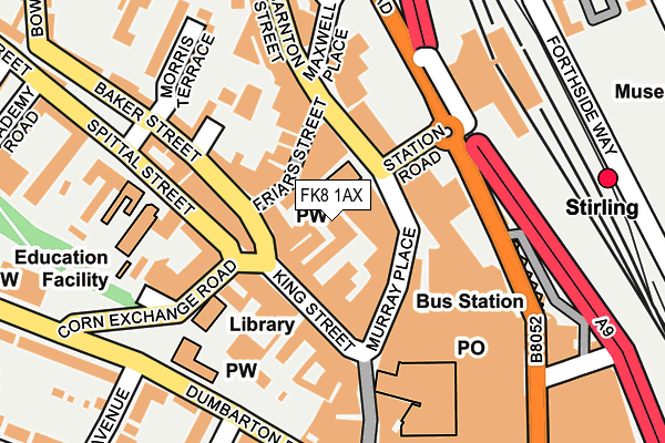 FK8 1AX map - OS OpenMap – Local (Ordnance Survey)