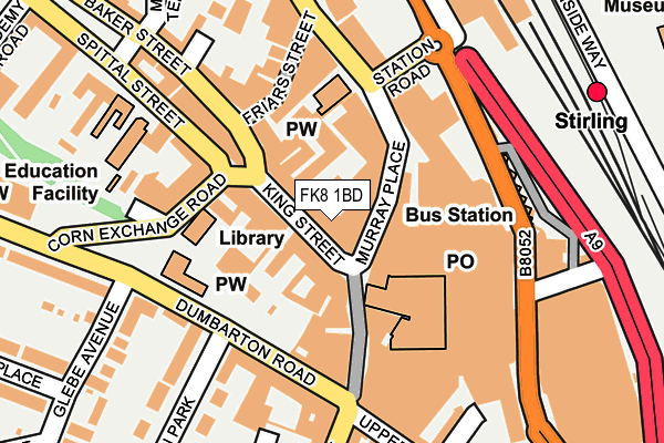 FK8 1BD map - OS OpenMap – Local (Ordnance Survey)