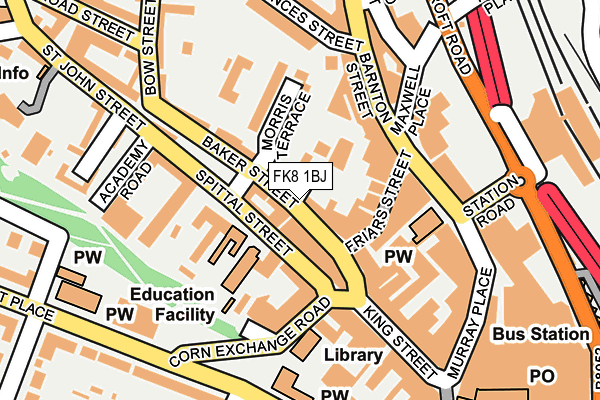 FK8 1BJ map - OS OpenMap – Local (Ordnance Survey)
