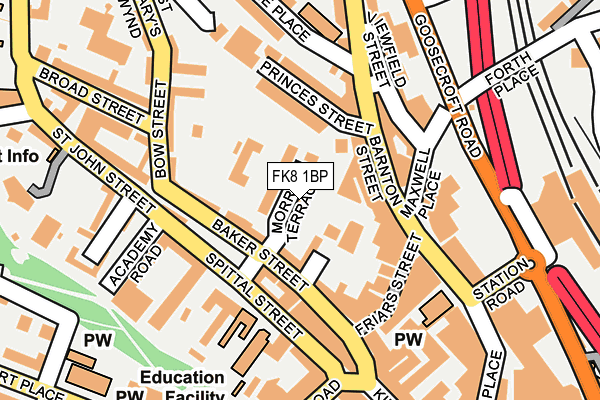 FK8 1BP map - OS OpenMap – Local (Ordnance Survey)
