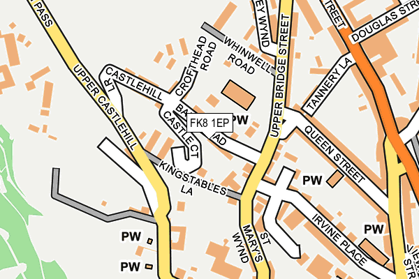 FK8 1EP map - OS OpenMap – Local (Ordnance Survey)