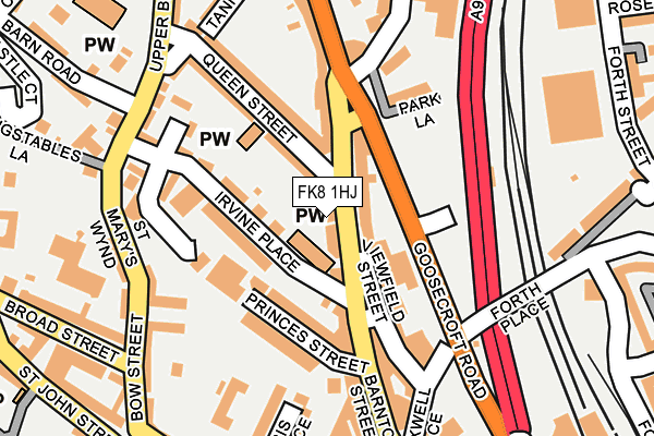 FK8 1HJ map - OS OpenMap – Local (Ordnance Survey)