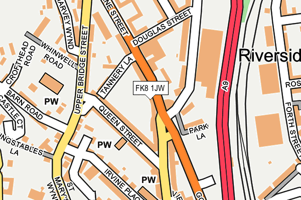 FK8 1JW map - OS OpenMap – Local (Ordnance Survey)