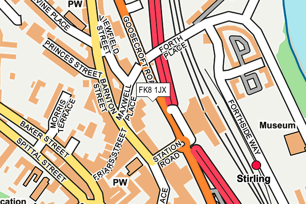 FK8 1JX map - OS OpenMap – Local (Ordnance Survey)