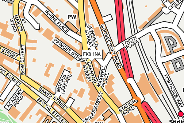 FK8 1NA map - OS OpenMap – Local (Ordnance Survey)