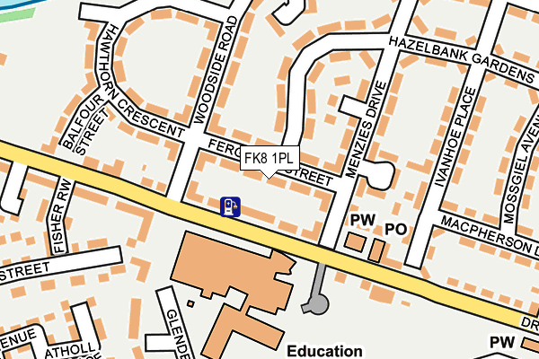 FK8 1PL map - OS OpenMap – Local (Ordnance Survey)