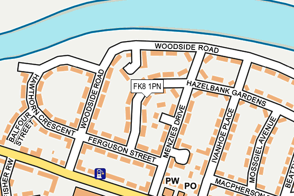 FK8 1PN map - OS OpenMap – Local (Ordnance Survey)