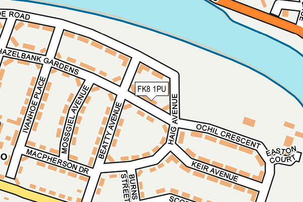 FK8 1PU map - OS OpenMap – Local (Ordnance Survey)