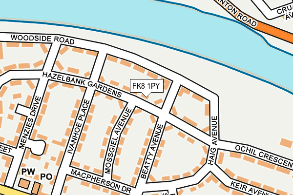 FK8 1PY map - OS OpenMap – Local (Ordnance Survey)