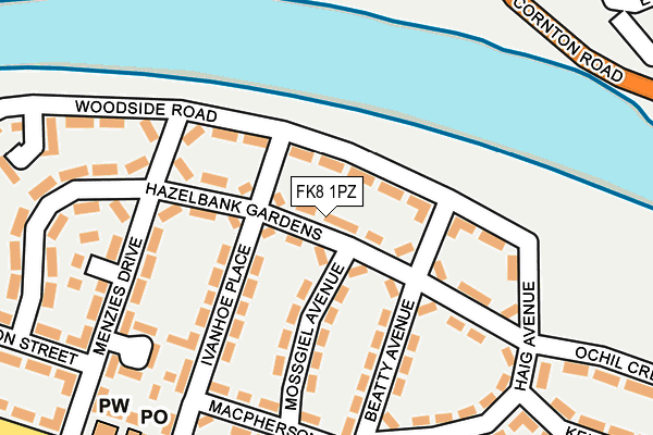 FK8 1PZ map - OS OpenMap – Local (Ordnance Survey)