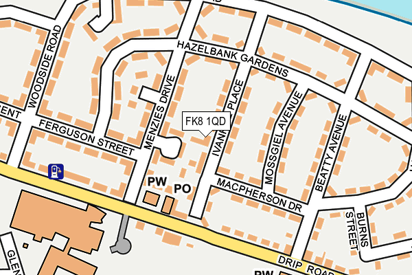 FK8 1QD map - OS OpenMap – Local (Ordnance Survey)