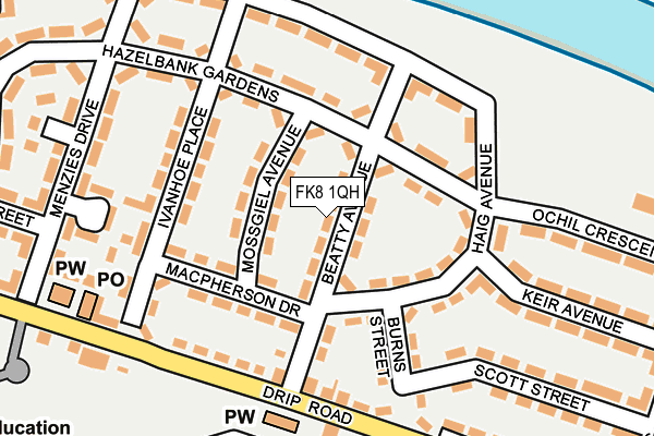 FK8 1QH map - OS OpenMap – Local (Ordnance Survey)