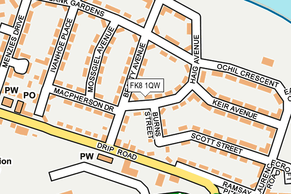 FK8 1QW map - OS OpenMap – Local (Ordnance Survey)