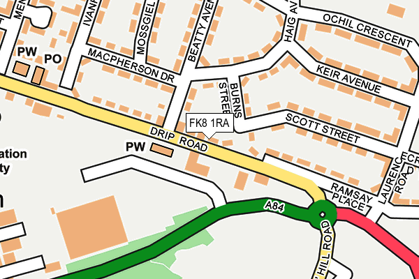 FK8 1RA map - OS OpenMap – Local (Ordnance Survey)