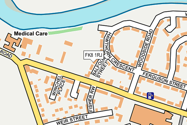 FK8 1RJ map - OS OpenMap – Local (Ordnance Survey)