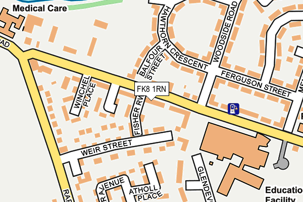 FK8 1RN map - OS OpenMap – Local (Ordnance Survey)