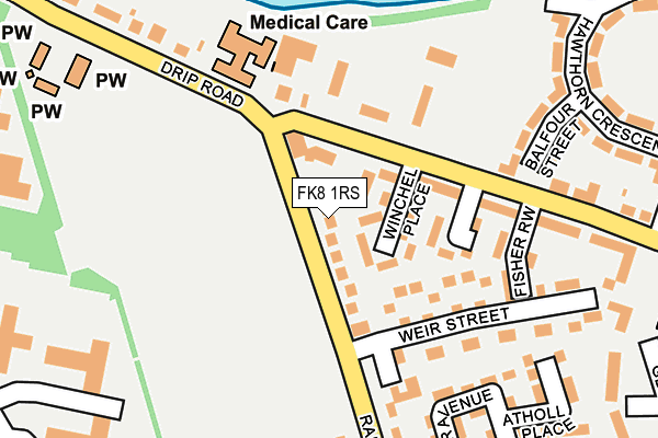 FK8 1RS map - OS OpenMap – Local (Ordnance Survey)