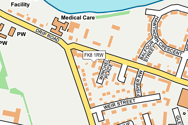 FK8 1RW map - OS OpenMap – Local (Ordnance Survey)