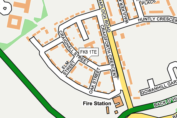 FK8 1TE map - OS OpenMap – Local (Ordnance Survey)