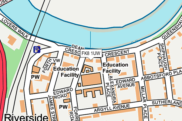 FK8 1UW map - OS OpenMap – Local (Ordnance Survey)