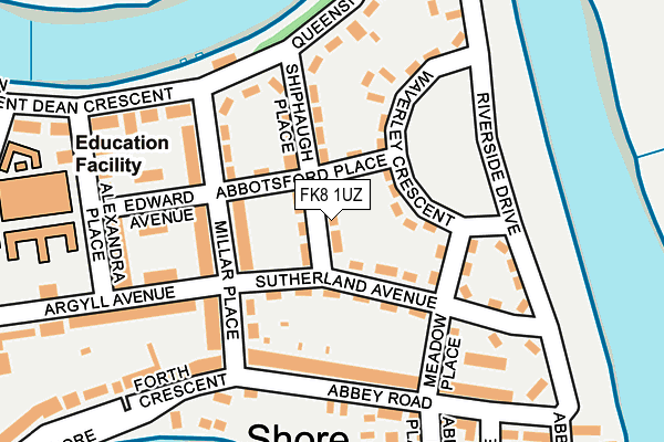 FK8 1UZ map - OS OpenMap – Local (Ordnance Survey)