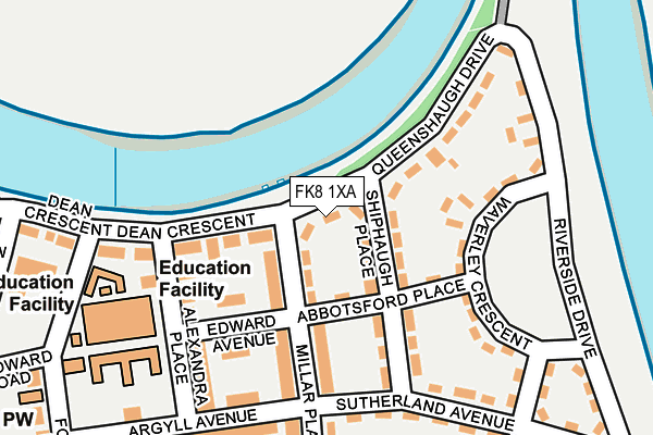 FK8 1XA map - OS OpenMap – Local (Ordnance Survey)