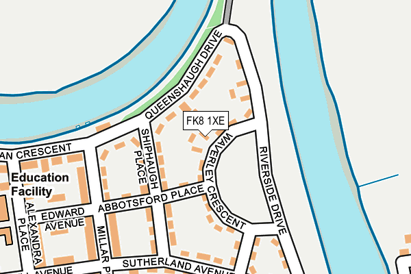 FK8 1XE map - OS OpenMap – Local (Ordnance Survey)