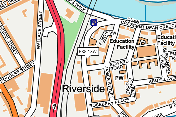 FK8 1XW map - OS OpenMap – Local (Ordnance Survey)