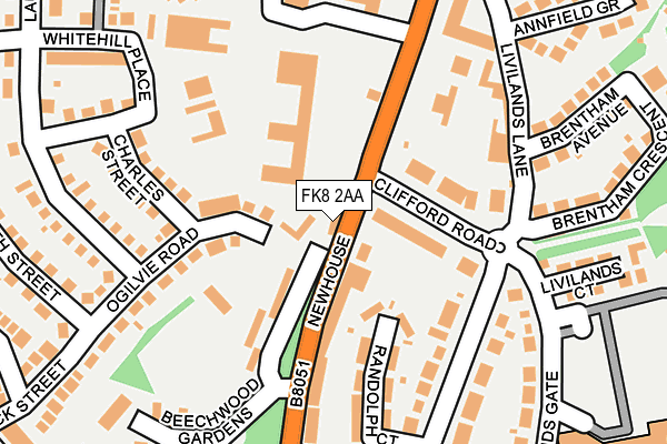 FK8 2AA map - OS OpenMap – Local (Ordnance Survey)