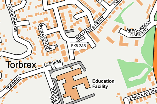 FK8 2AB map - OS OpenMap – Local (Ordnance Survey)