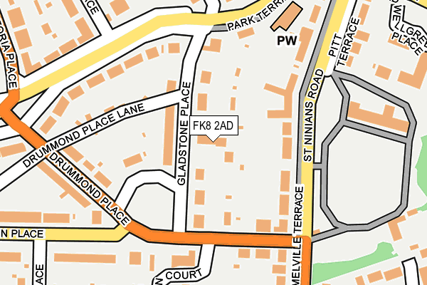 FK8 2AD map - OS OpenMap – Local (Ordnance Survey)