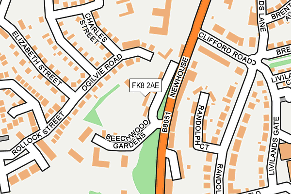 FK8 2AE map - OS OpenMap – Local (Ordnance Survey)