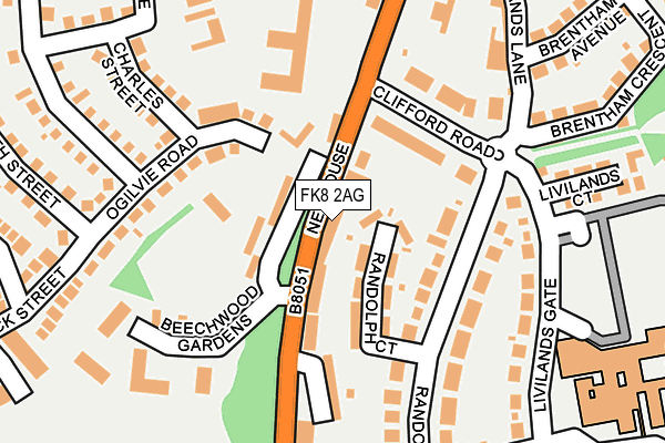 FK8 2AG map - OS OpenMap – Local (Ordnance Survey)