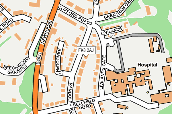 FK8 2AJ map - OS OpenMap – Local (Ordnance Survey)