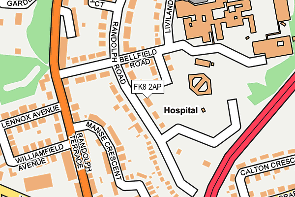 FK8 2AP map - OS OpenMap – Local (Ordnance Survey)