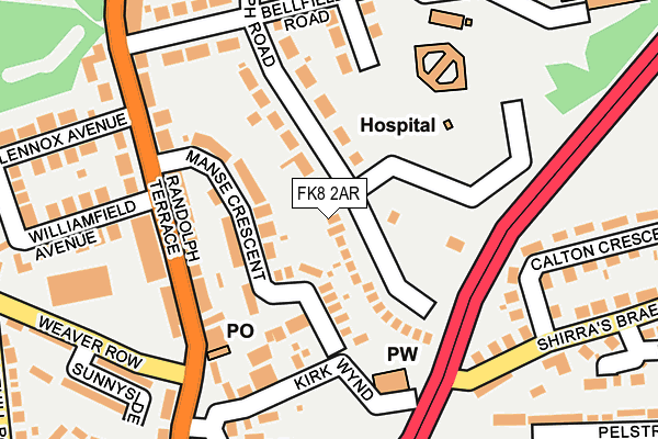 FK8 2AR map - OS OpenMap – Local (Ordnance Survey)