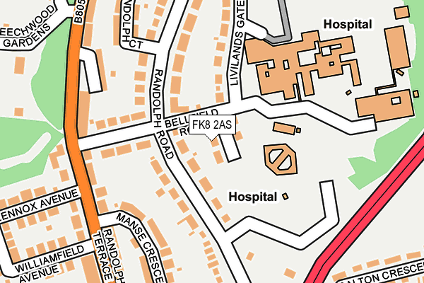 FK8 2AS map - OS OpenMap – Local (Ordnance Survey)