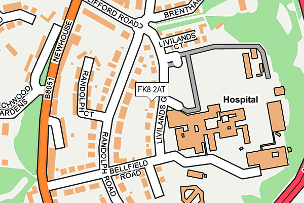 FK8 2AT map - OS OpenMap – Local (Ordnance Survey)