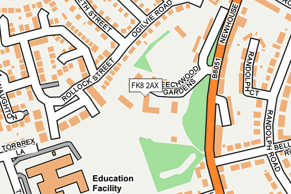 FK8 2AX map - OS OpenMap – Local (Ordnance Survey)