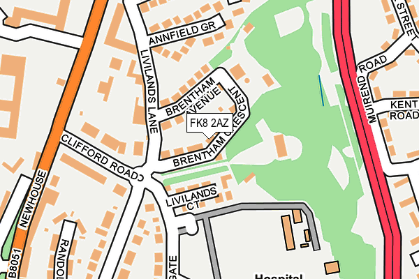 FK8 2AZ map - OS OpenMap – Local (Ordnance Survey)