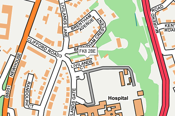 FK8 2BE map - OS OpenMap – Local (Ordnance Survey)