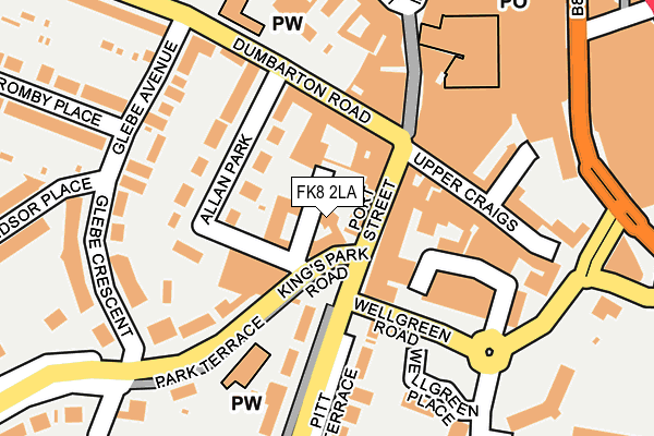 FK8 2LA map - OS OpenMap – Local (Ordnance Survey)