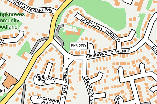 FK8 2PD map - OS OpenMap – Local (Ordnance Survey)