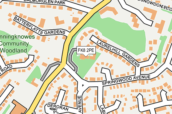 FK8 2PE map - OS OpenMap – Local (Ordnance Survey)