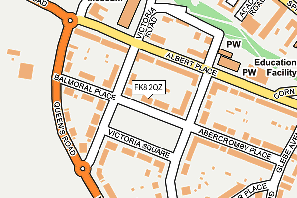 FK8 2QZ map - OS OpenMap – Local (Ordnance Survey)