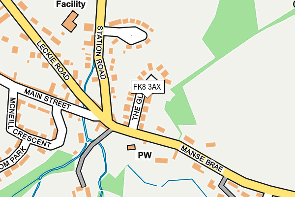 FK8 3AX map - OS OpenMap – Local (Ordnance Survey)