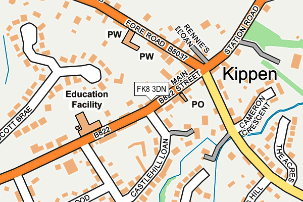 FK8 3DN map - OS OpenMap – Local (Ordnance Survey)